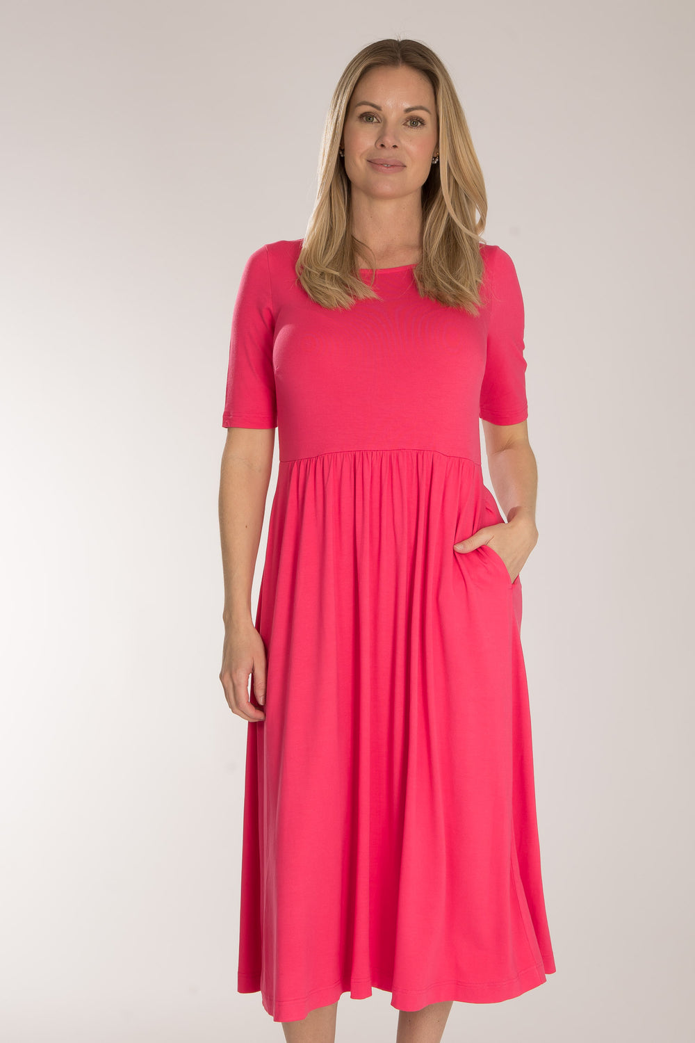 Ideal midi jersey dress - Blush pink