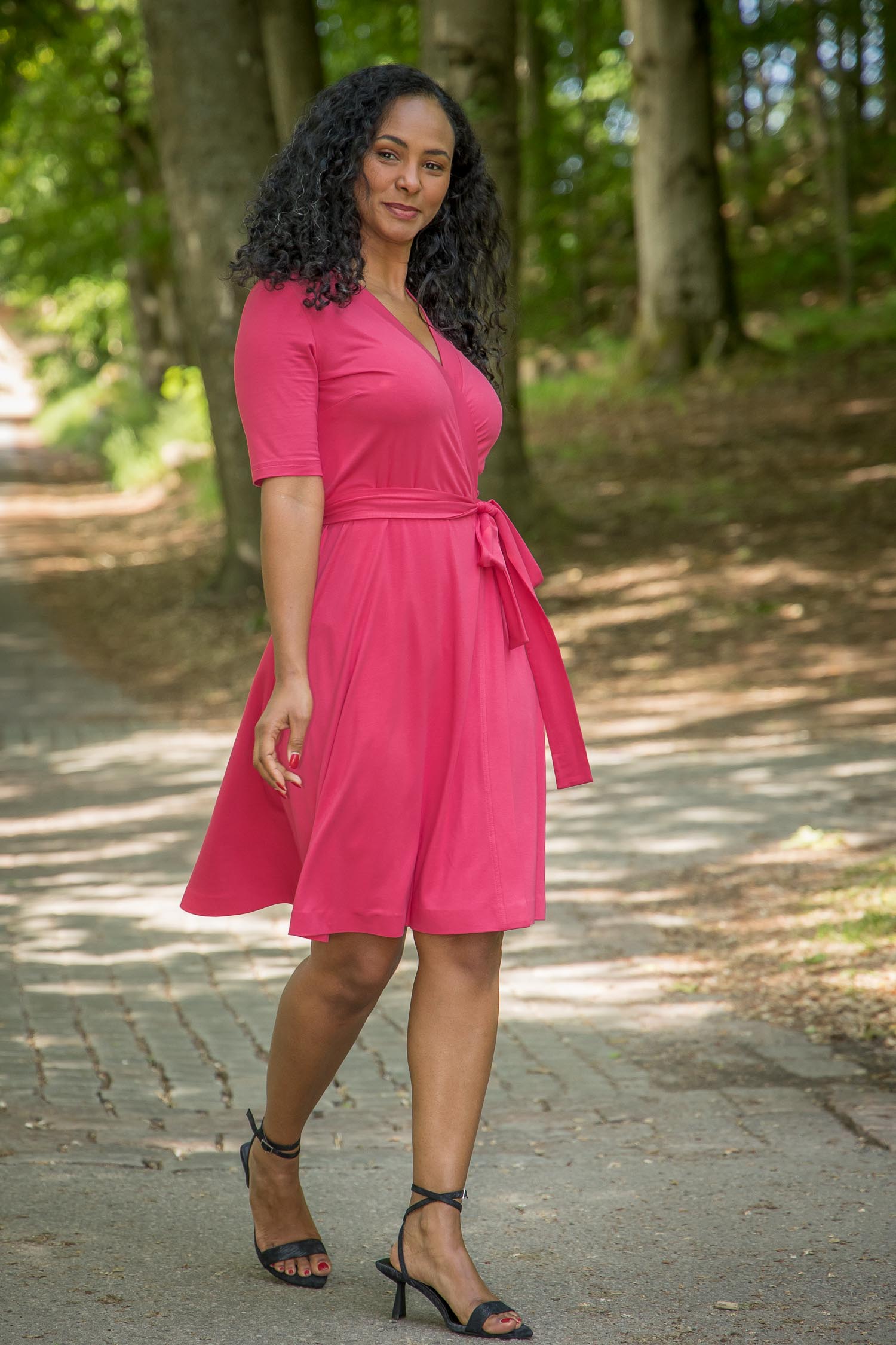 Bestie wrap short jersey dress - Blush pink Pure Female Bestie wrap short jersey dress - Blush pink Pure Female