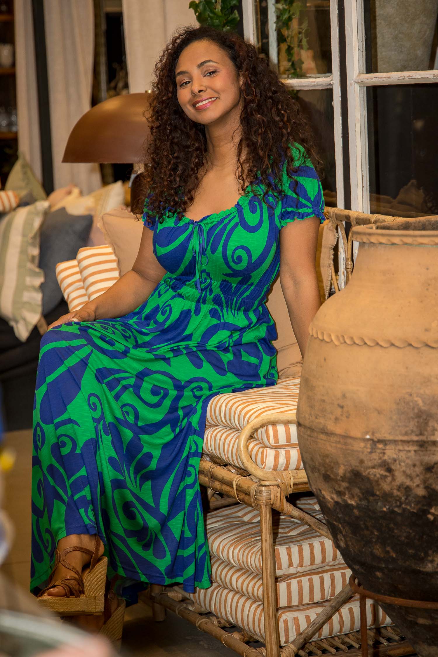 Drawstring dream maxi jersey dress - Blue-Green Pure Female Drawstring dream maxi jersey dress - Blue-Green Pure Female