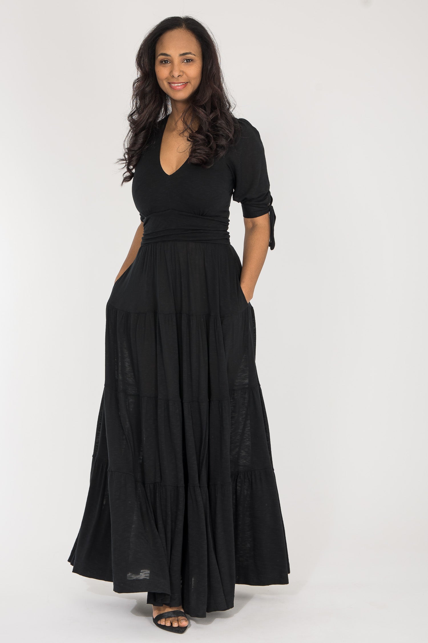 Flowy maxi jersey dress