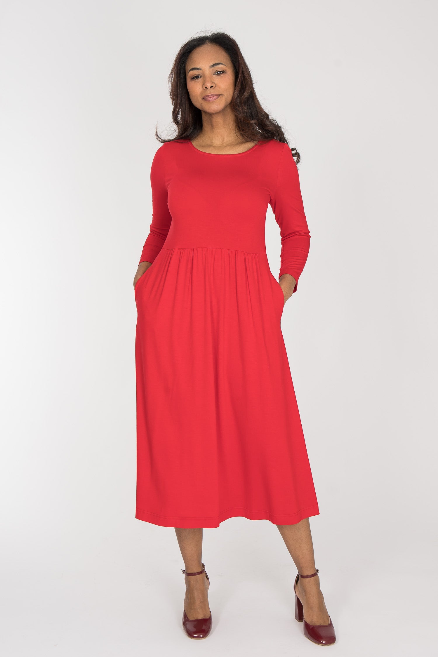 Ideal midi jersey dress - True Red Pure Female Ideal midi jersey dress - True Red Pure Female