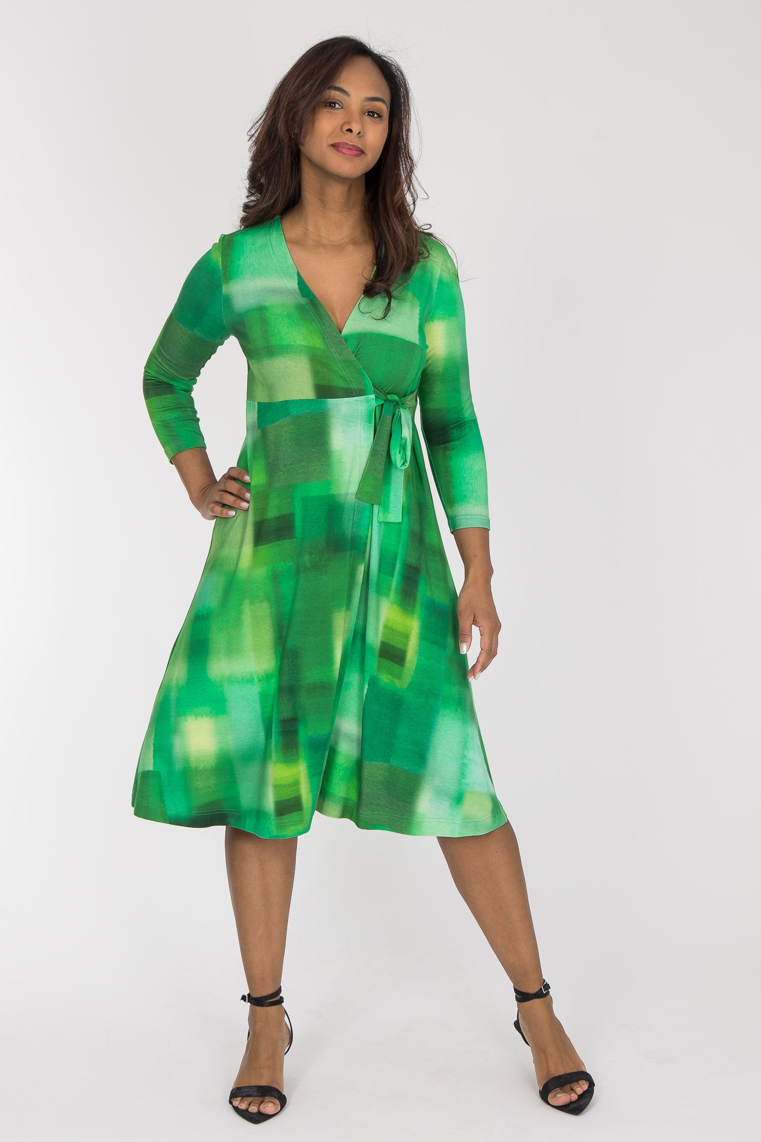 Loose fit short wrap jersey dress - Green Pure Female Loose fit short wrap jersey dress - Green Pure Female