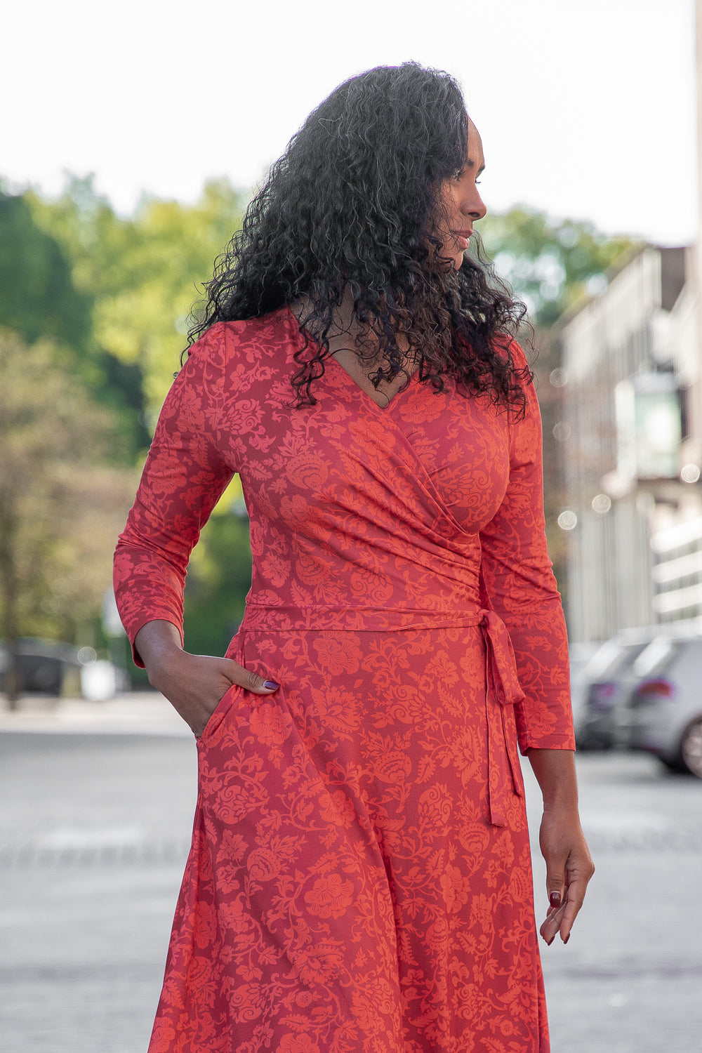 Ready to go midi jersey dress - Red