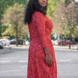 Ready to go midi jersey dress - Red