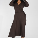 Ready to go midi jersey dress - Chocolate Brown