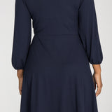 Slip-On wrap short jersey dress - Navy
