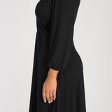 Slip-On wrap short jersey dress - Black