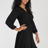 Slip-On wrap short jersey dress - Black