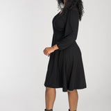 Slip-On wrap short jersey dress - Black