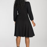 Slip-On wrap short jersey dress - Black