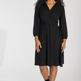 Slip-On wrap short jersey dress - Black