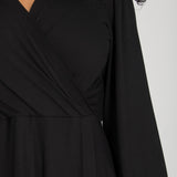 Slip-On wrap short jersey dress - Black