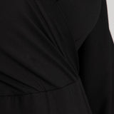 Slip-On wrap short jersey dress - Black