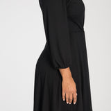 Slip-On wrap short jersey dress - Black