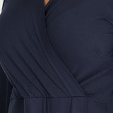 Slip-On wrap short jersey dress - Navy