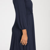 Slip-On wrap short jersey dress - Navy