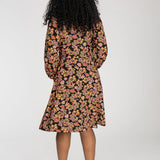 Slip-On wrap short jersey dress - Black paisley