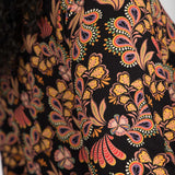 Slip-On wrap midi jersey dress - Black paisley