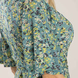 Bestie shine wrap short jersey dress - Teal