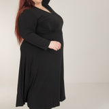 Bestie wrap midi jersey dress - Black