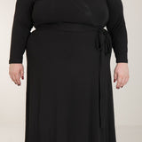 Bestie wrap midi jersey dress - Black