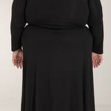 Bestie wrap midi jersey dress - Black
