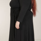Bestie wrap midi jersey dress - Black