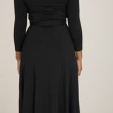 Bestie wrap midi jersey dress - Black
