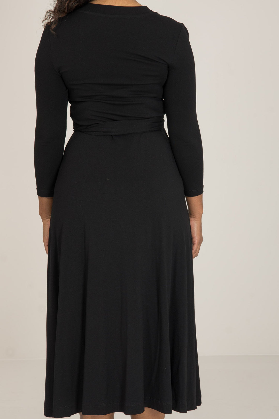 Bestie wrap midi jersey dress - Black