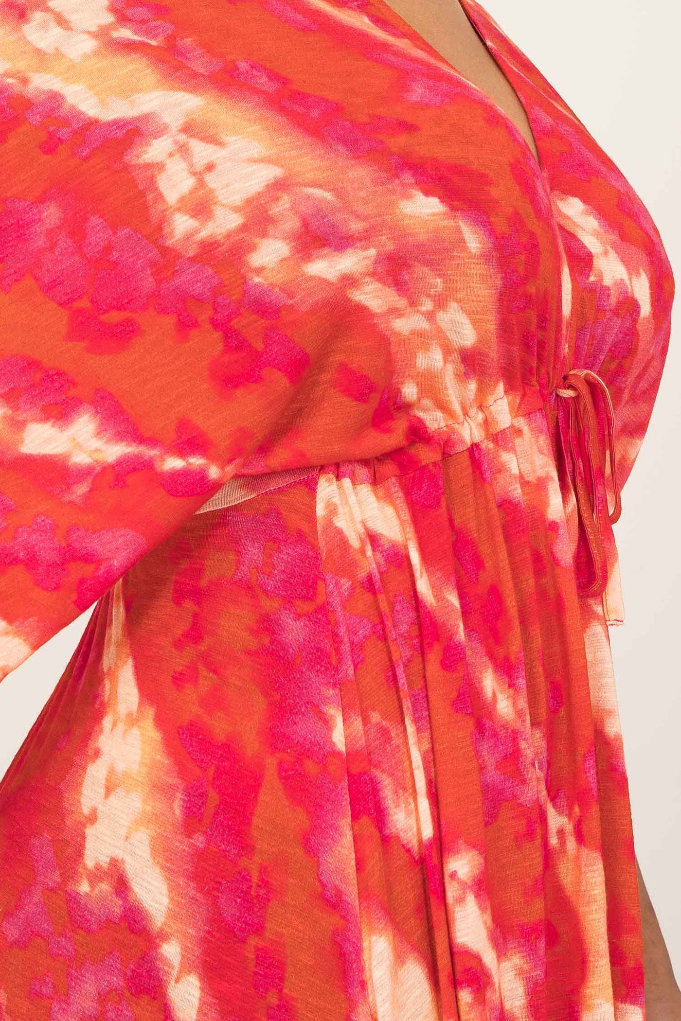 To wear everywhere long jersey dress - Coral Batik - Ankellång klänning i trikå