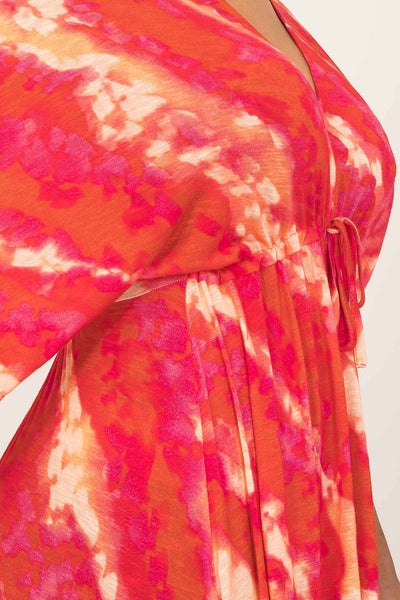 To wear everywhere long jersey dress - Coral Batik - Ankellång klänning i trikå