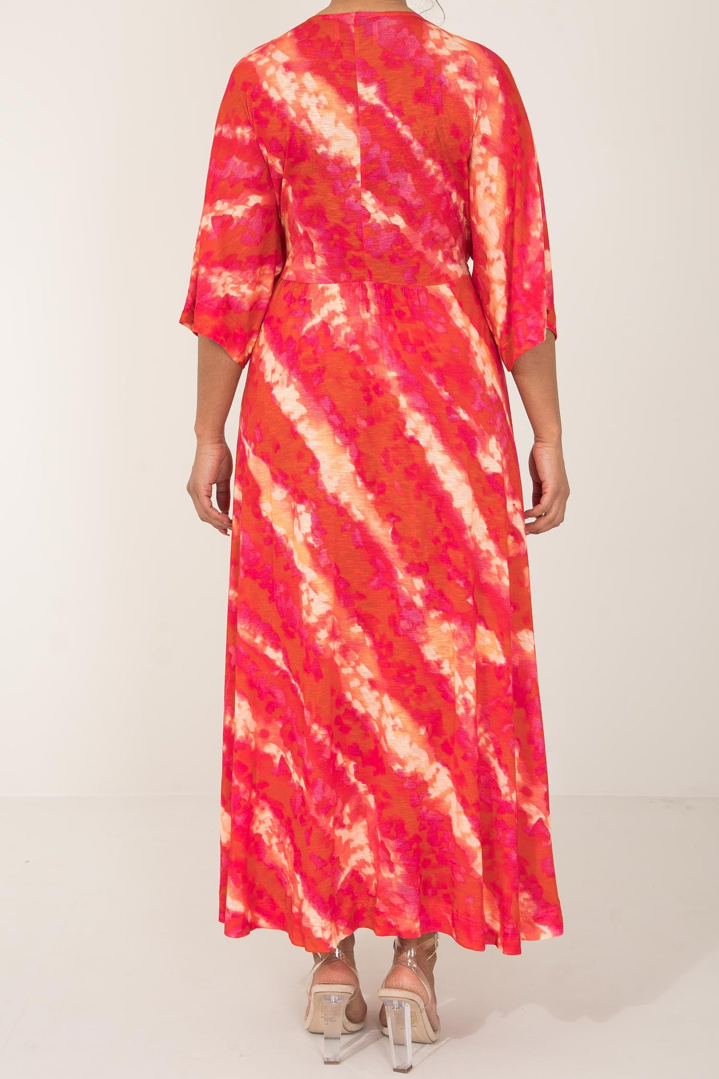 To wear everywhere long jersey dress - Coral Batik - Ankellång klänning i trikå