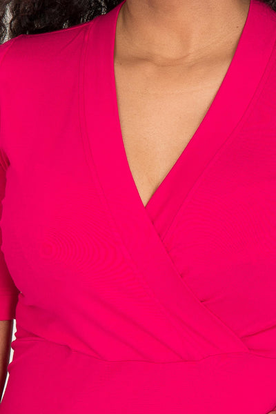 My most comfy midi jersey dress - Cerise - Ceriserosa, vadlång klänning i trikå