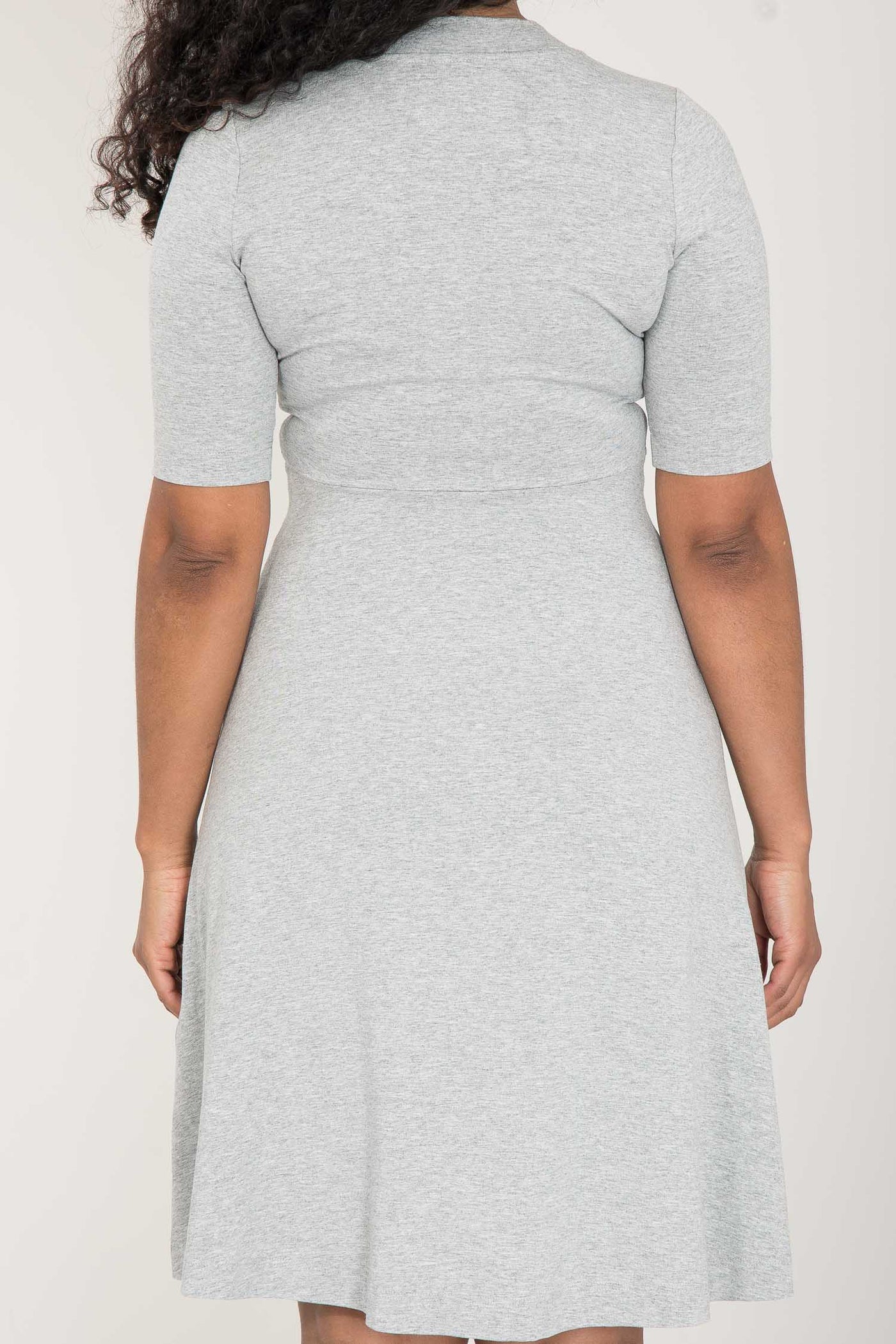 My most comfy short jersey dress - Grey melange - Gråmelerad, knälång klänning i trikå