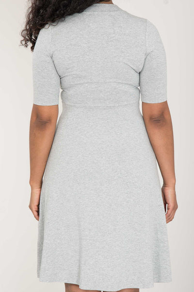 My most comfy short jersey dress - Grey melange - Gråmelerad, knälång klänning i trikå