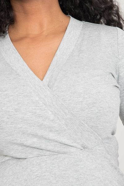 My most comfy short jersey dress - Grey melange - Gråmelerad, knälång klänning i trikå
