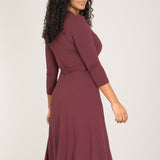 Bestie midi lenght wrap jersey dress - Burgundy - Vadlång, brunröd omlottklänning i trikå