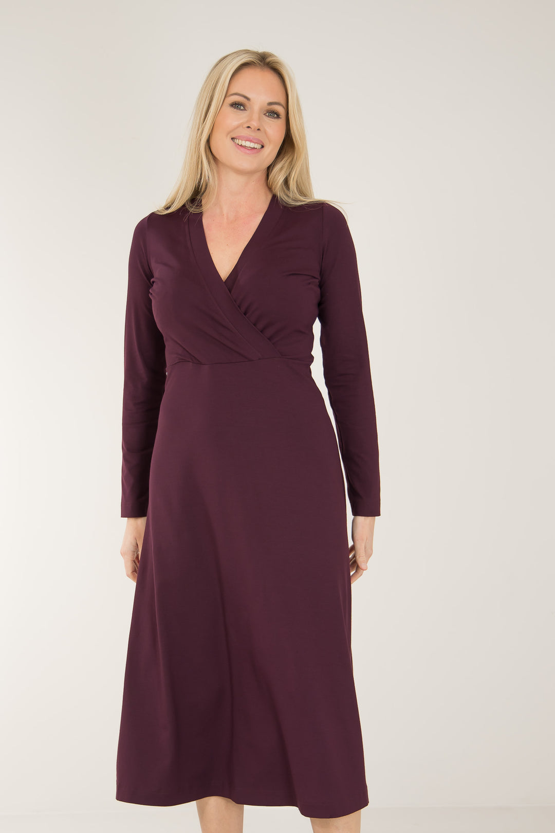 My most comfy midi jersey dress - Bordeaux - Vinröd, vadlång klänning i trikå