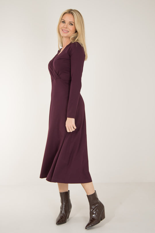 My most comfy midi jersey dress - Bordeaux - Vinröd, vadlång klänning i trikå