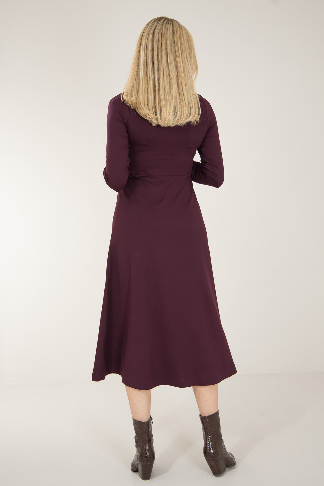 My most comfy midi jersey dress - Bordeaux - Vinröd, vadlång klänning i trikå