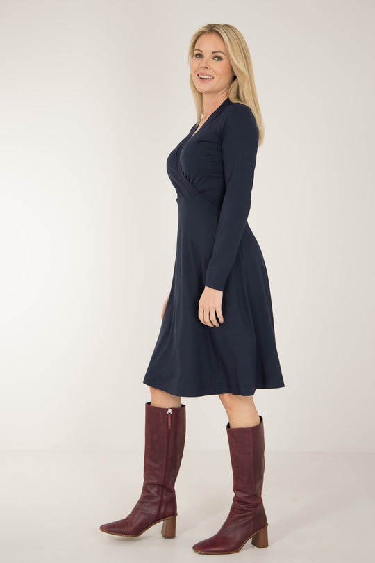 My most comfy short jersey dress - Navy - Mariniblå, knälång klänning i trikå