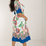 Nina bell sleeve short jersey dress - Blue