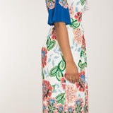 Nina bell sleeve short jersey dress - Blue