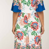 Nina bell sleeve short jersey dress - Blue