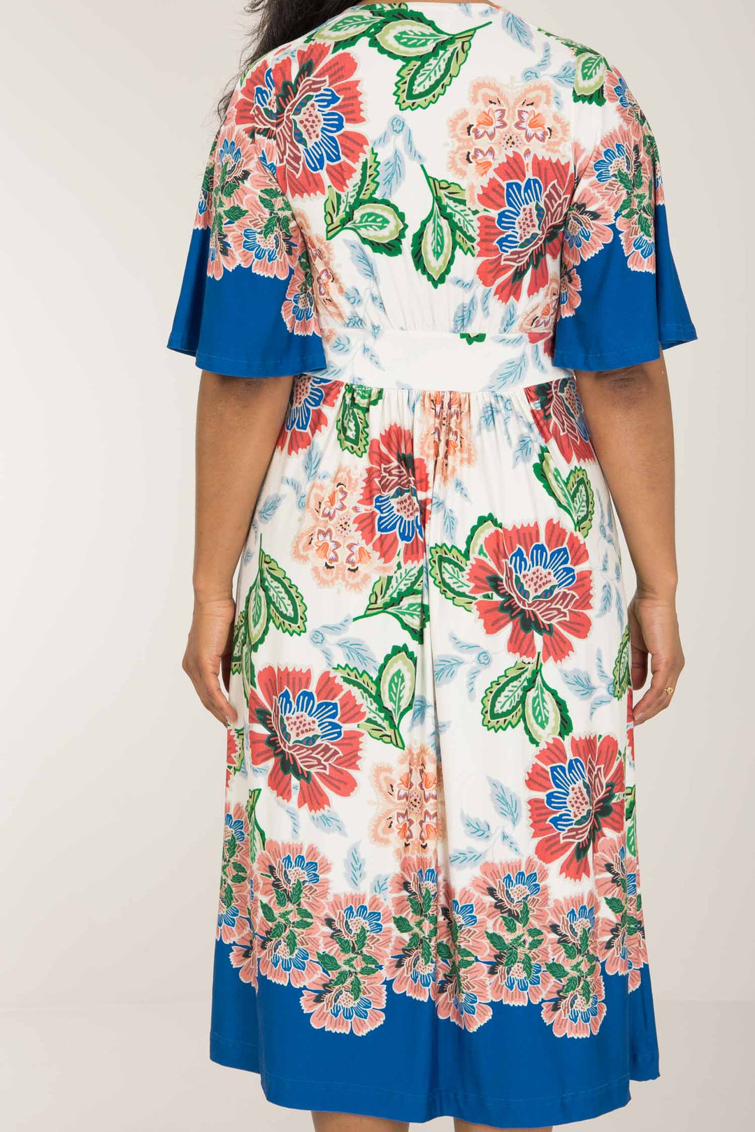 Nina bell sleeve short jersey dress - Blue
