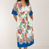 Nina bell sleeve short jersey dress - Blue