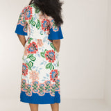 Nina bell sleeve short jersey dress - Blue