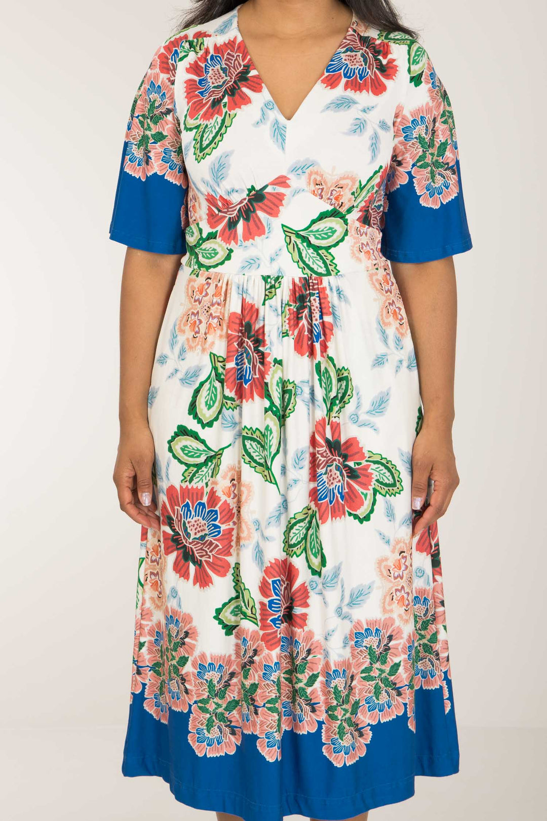 Nina bell sleeve short jersey dress - Blue