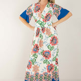 Nina bell sleeve long jersey dress - Blue