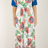 Nina bell sleeve long jersey dress - Blue